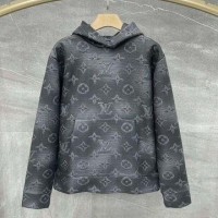 Men's Brushed Monogram Graphic Hoodie Pullover     ull-Print Logo