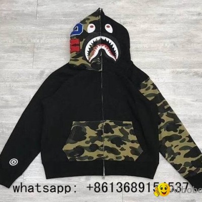 BAPE Sweats bape Hoodies for Men bape Shark Full Zip Double Hoodie balmain hoodypicture1