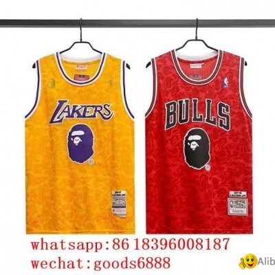 original BAPE NBA jersey Los Angeles Lakers Mens NBA Retro shirt stitched Jerseypicture1