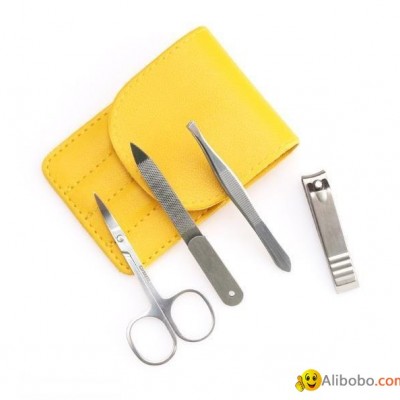 4pcs Portable Manicure Set Pedicure kit Nail Scissor Travel Grooming Case Setspicture1