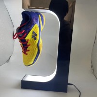 360 rotating led light magnetic levitation floating sneaker shoes display stand