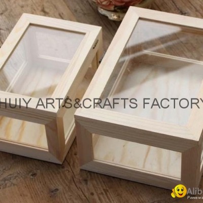 Unfinished wooden box with many dividers and hinged lidpicture1