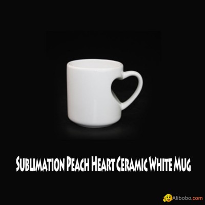 Sublimation Transfer Peach Heart Ceramic Mugspicture1