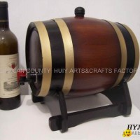 5L dark brown color wine barrel with faucet tab