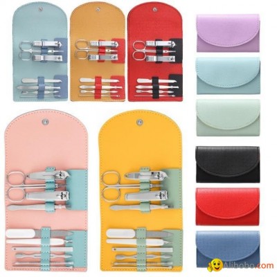 Nail Care Kit Manicure Set Nail Care Tools with Colored Leather Bagpicture1