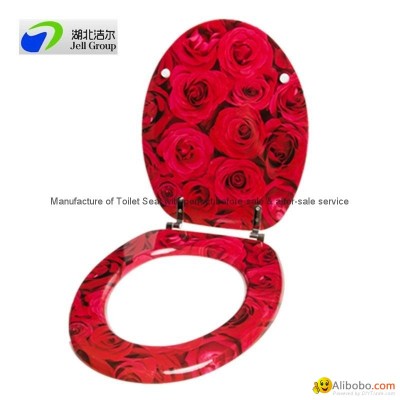 MDF rose toilet seat with zinc alloyed soft close hingespicture1