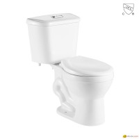 Bathroom ADA CUPC comfort height round s-trap siphonic ceramic two piece toilet