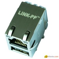 43F-1201DYD2NL RJ45 Connector with Integrated Magnetics With Single USB