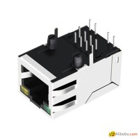 JX10-0061NL 10/100 BASE-T 1 Port  RJ45 Connector With LED