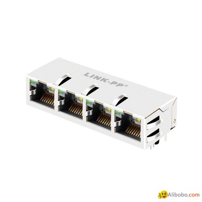 64F-1303GYD2NL | 1X4 RJ45 Modules Connector with 1000 Base-T Integrated Magneticpicture1