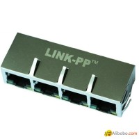 HFJ14-E1G11ER-L11RL 1X4 RJ45 Connector With Gigabit Integrated Magnetics