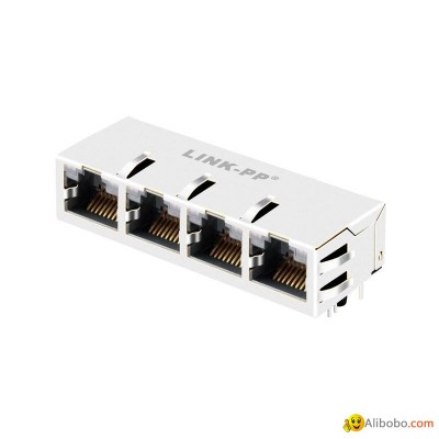 RTC-1S4AAK1A | 1X4 RJ45 Jacks Connector with 1000 Base-T Integrated Magneticspicture1