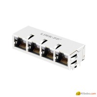 RTC-1S4AAK1A | 1X4 RJ45 Jacks Connector with 1000 Base-T Integrated Magnetics