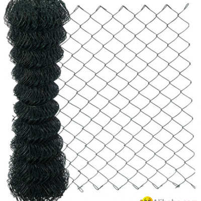 Green Plastic Coated ChainLink Fencing Wire Meshpicture1