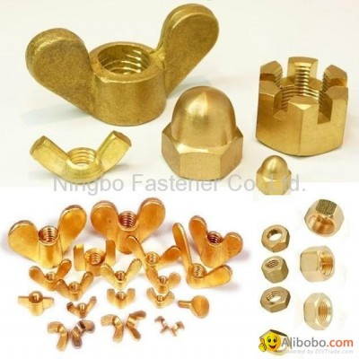 Brass hex nuts Brass wing nuts Brass cap nuts Brass slotted nuts Brass nutspicture1