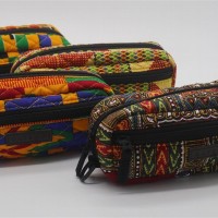 Designed ankara printed cotton stylish pencil pouch bag