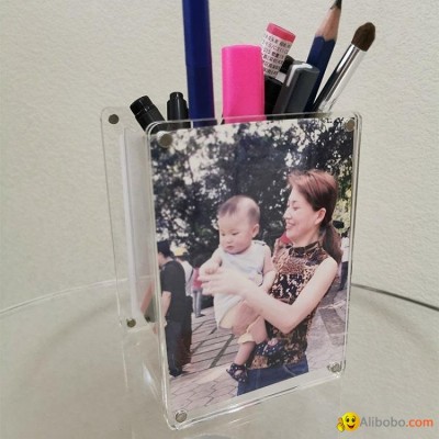 Acrylic pen holder with photo framepicture1