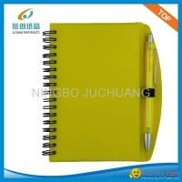 A4 Plastic cover spiral notebook with pen