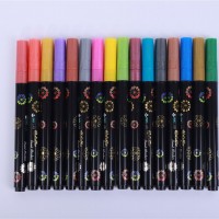 16 Colors Oil-based Metallic Paint Markers Set,Permanent Markers