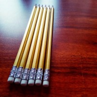 China stationary factory cheap wholesale gold color custom HB pencil