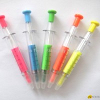 2 In 1 Syringe Highlighter And Ball Pen