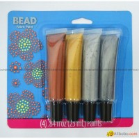 4pcs 25ml metallic bead fabric paint