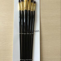 Gold Imitation Copper Filbert Synthetic Brush with Wooden Handle (F110)