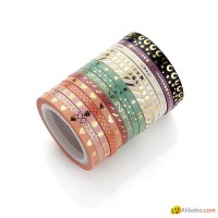 New arrival 16 pieces skinny foil gold slim washi tape wholesale tape