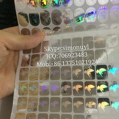 3D effect anti-fake mini visa dove hologram sticker gold or silver colorpicture1