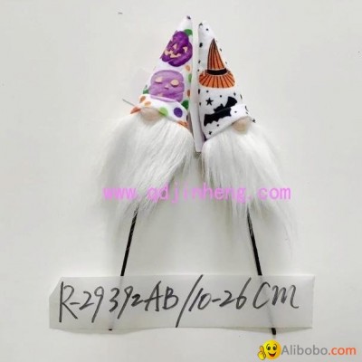 10cm Santa head plush with Halloween designs and paper sticking for decorationspicture1