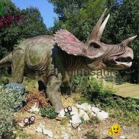 Hot! Animatronic dinosaur large realistic replica for exhibition 8 M Triceratops