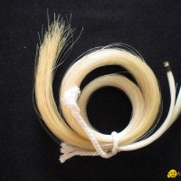 Unbleached white bow hair from stallion horse hair