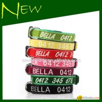 Personalized Velvet Cat Collar Hand Embroidered with your dog's name