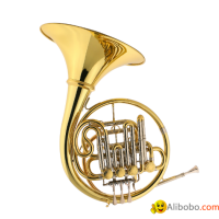 Gold brass body 4key double professional French horn