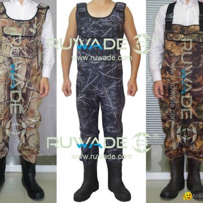 Men camo neoprene chest fishing waderpicture1