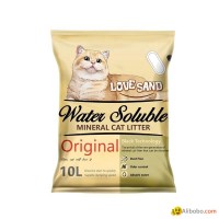 black technology water soluble mineral litter flushable clumping cat sand