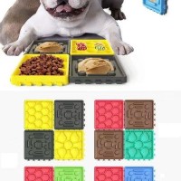 Multifunctional Pet Licking Mat  Detachable Cat Dog Slow Food Feeder Bowl