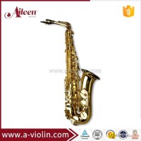 High F# Golden Lacquer Eb Key Alto Saxophone ( SP1001G )