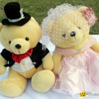 wedding gifts,relax bear bride and groom.