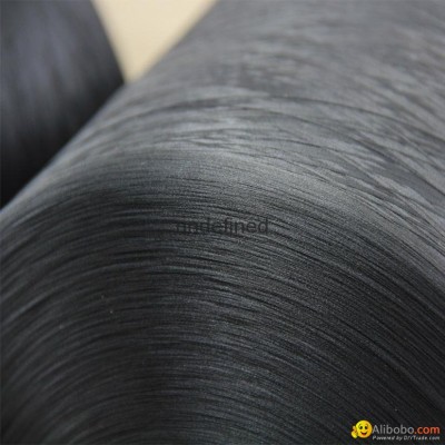 high textured polyester dope dyed black yarn for hand knittingpicture1