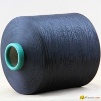 dope dyed black polyester textured yarn for 150/48 nim