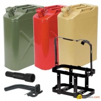 5 Gal 20 Liter Jerry Can Gasoline Oil Fuel Can Gas Storage Steel Tank