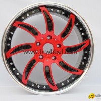 3 piece forged wheels for Porsche cayenne 955 957 958 spinning rims Red black