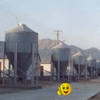 Galvanized steel silo with hopper bottom