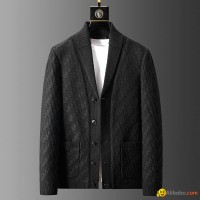 Autumn and winter new fashion woven thick warm shawl collar casual jacket high-e