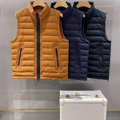 Men's Zegna Vest,Zegna oasi cashmere down vest,blue,Zegna reversible zip-up vestpicture1