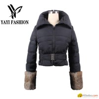 Wholesale Price Short Style Black Fashion Winter cotton padded Coat 2014 new arr