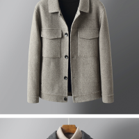 Autumn and winter new woolen coat men's short Korean version slim cashmere doubl