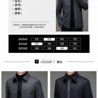 Winter men's wool jacket middle-aged and elderly business lapel thin woolen coat