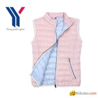 Ultralight Shiny Pink Down Vest for Girl